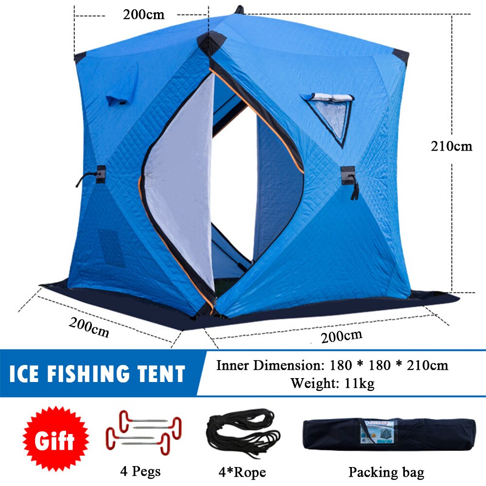 Cheap Goat Tents Portable Ice Fishing Shelter Three Layer Cotton Warm Winter Ice Fishing Tent 3 4 Person Outdoor Camping Tourist Tent for Fishing Tents 